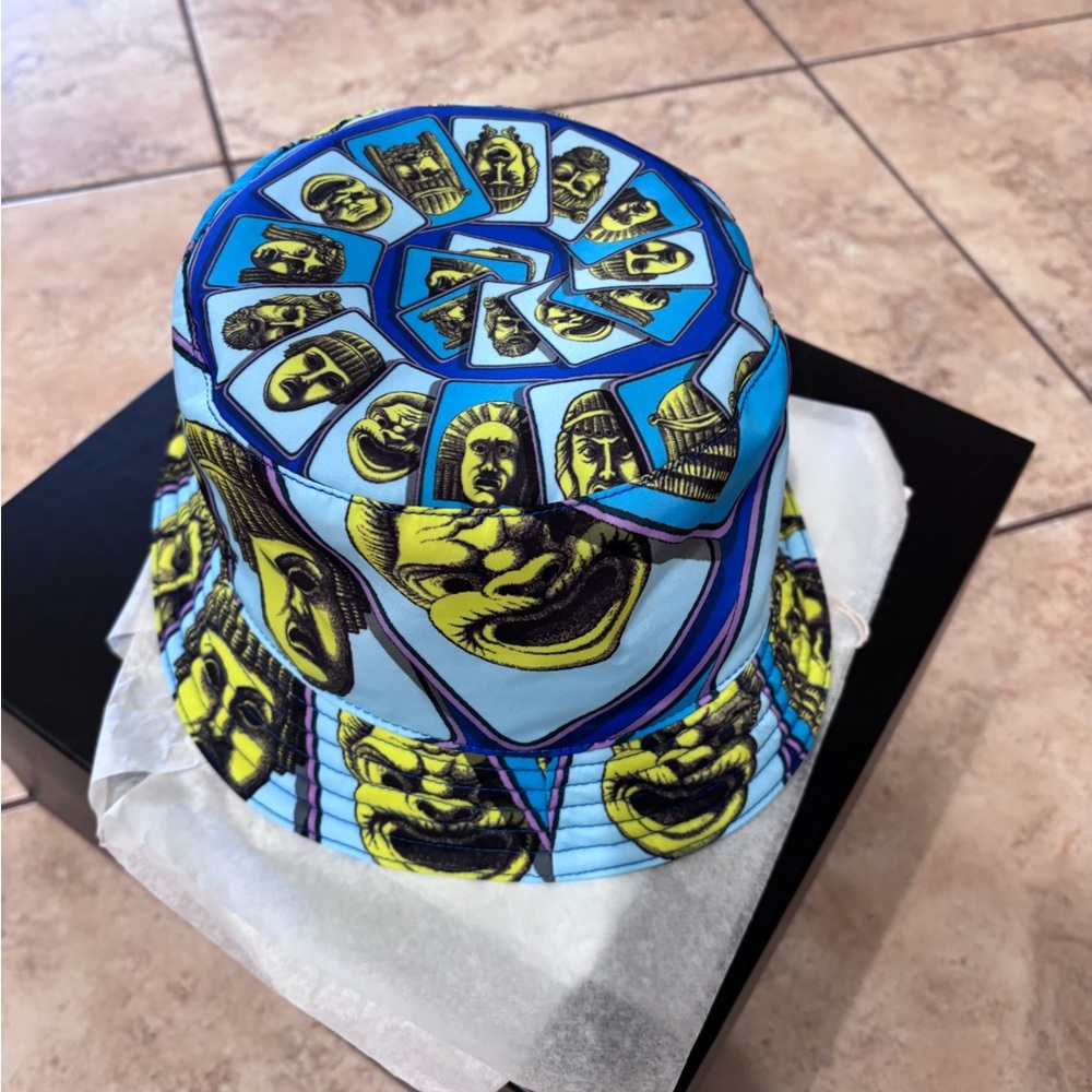 Versace Blue and Yellow Graphic Bucket Hat - Picture 5 of 8